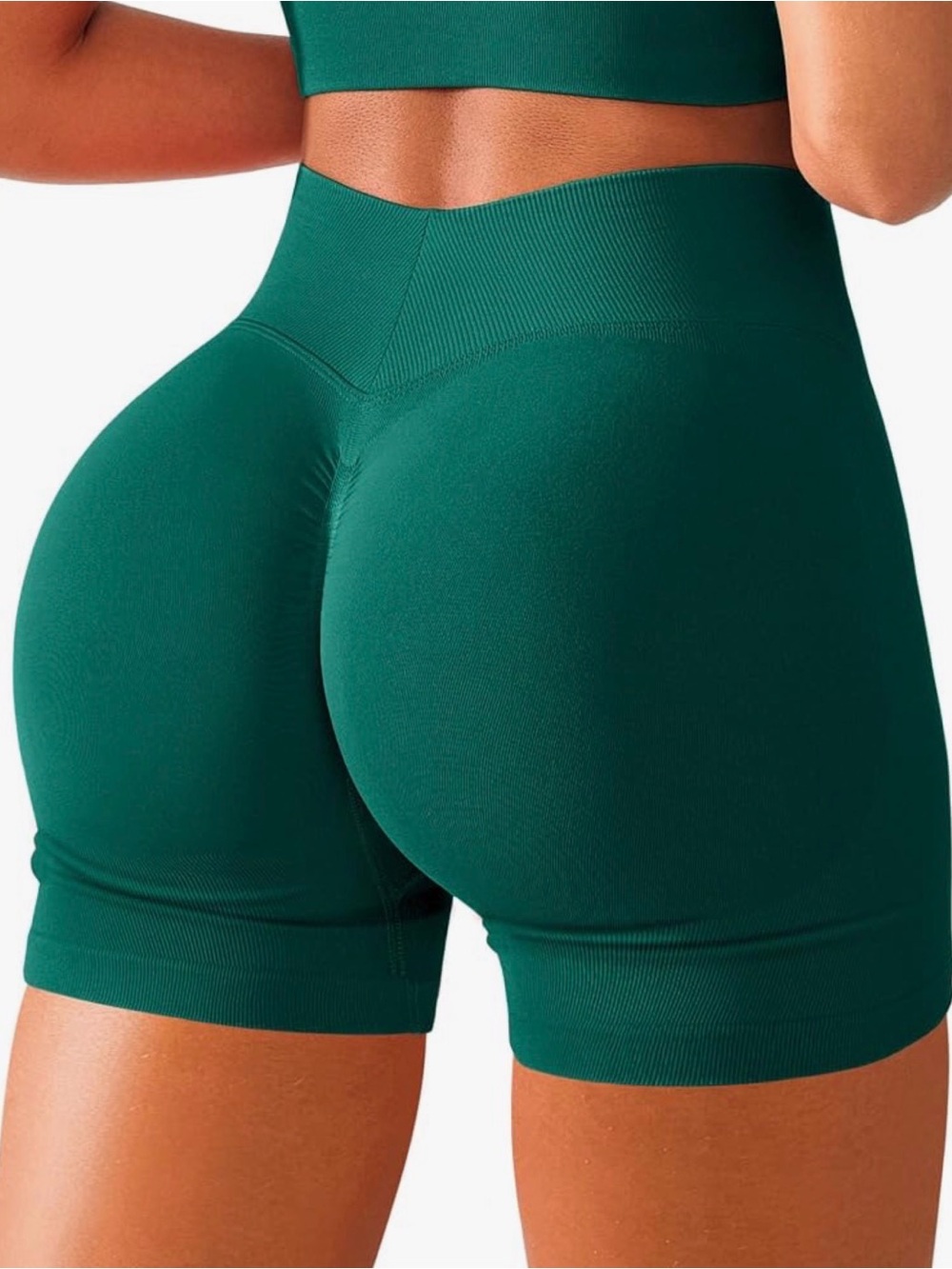 Scrunch Butt Lifting Shorts V Back Sculpting High Waist Compression Spandex